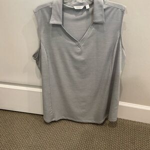 Lady Hagen Light Gray Sleeveless Blouse
